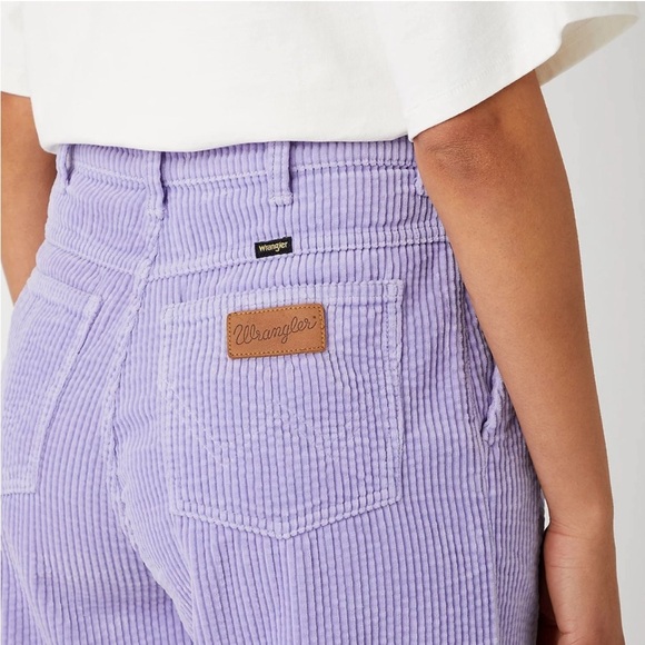 Wrangler Pleated Barrel Cord High Rise Jeans Pastel Purple Women’s Size 28 - Picture 3 of 9